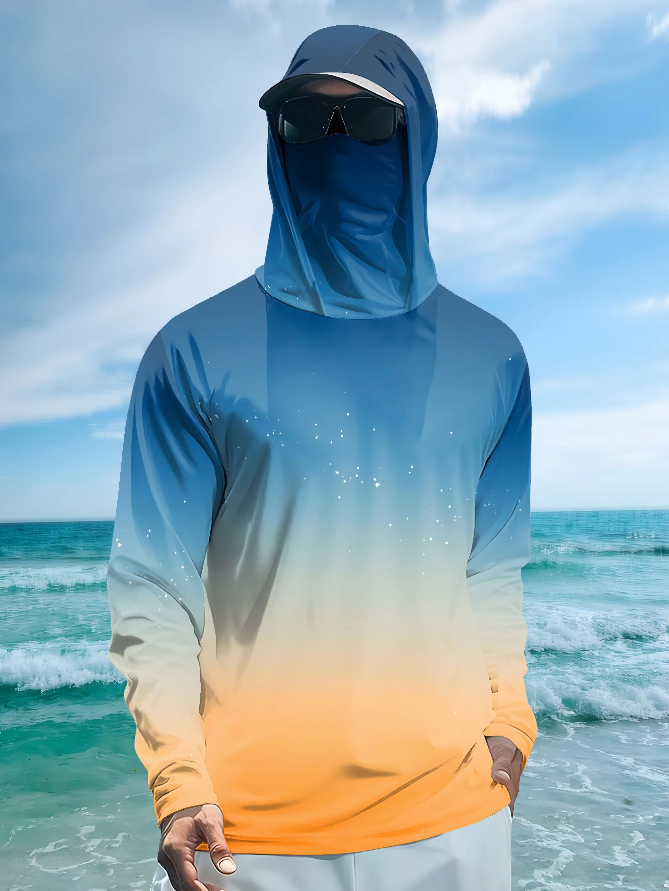 Kemeja Pancing Pria dengan Tud - Fishing Mask Sun Protection ulasan dan harga